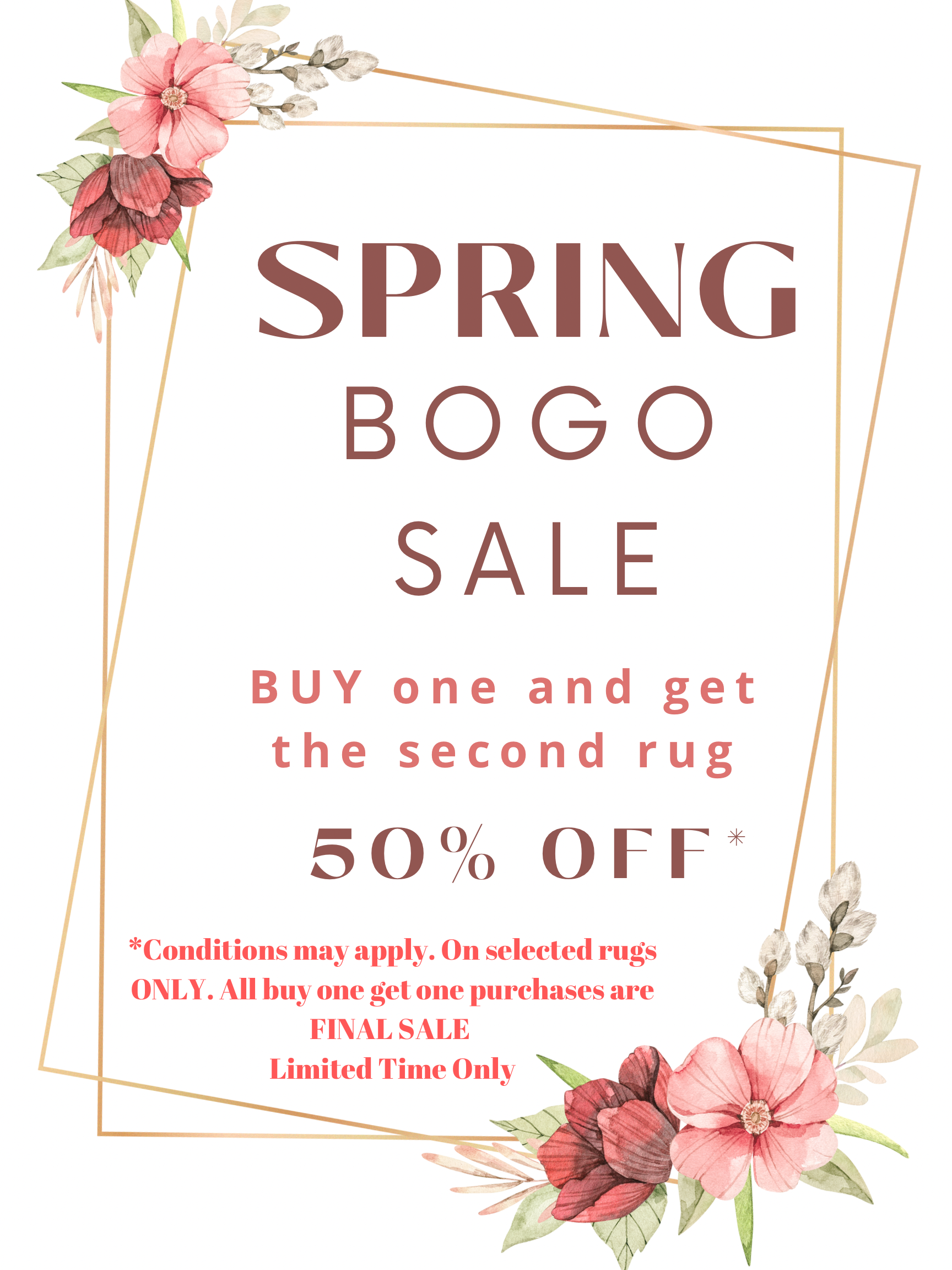 BOGO 50% Off Area Rugs icon