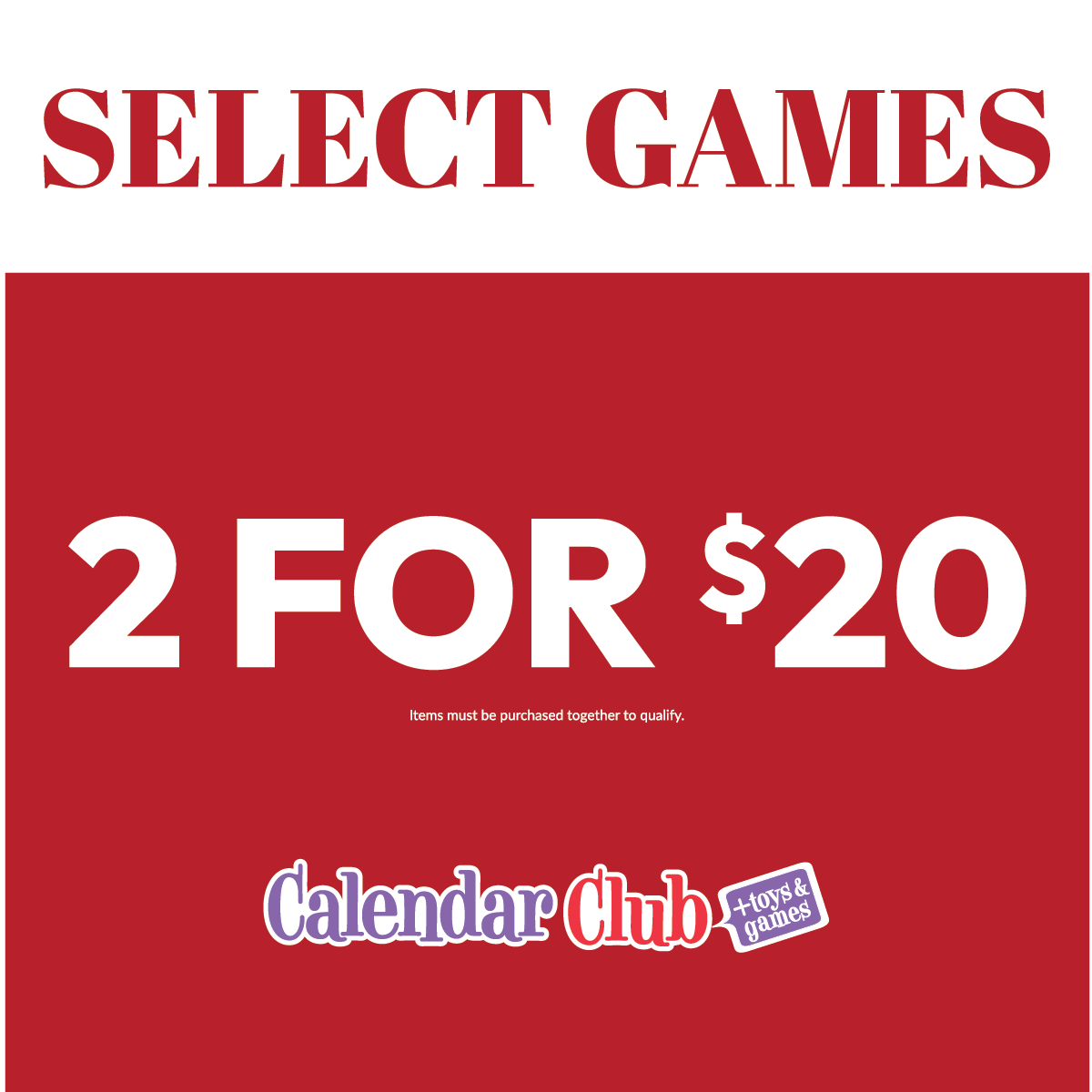 Select Games – 2 for $20! icon
