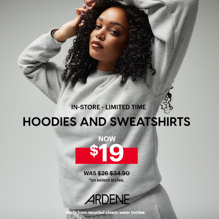 Ardene: Hoodies and Sweatshirts now $19 icon