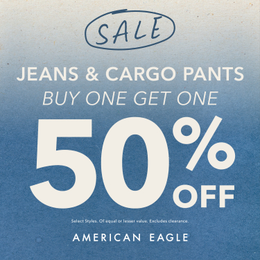 American Eagle Jeans & Cargo Pants Buy One Get One 50% Off! Select Styles icon
