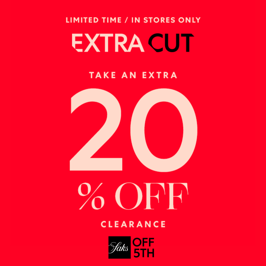 Saks off 5th – Extra Cut: Extra 20% off Clearance icon