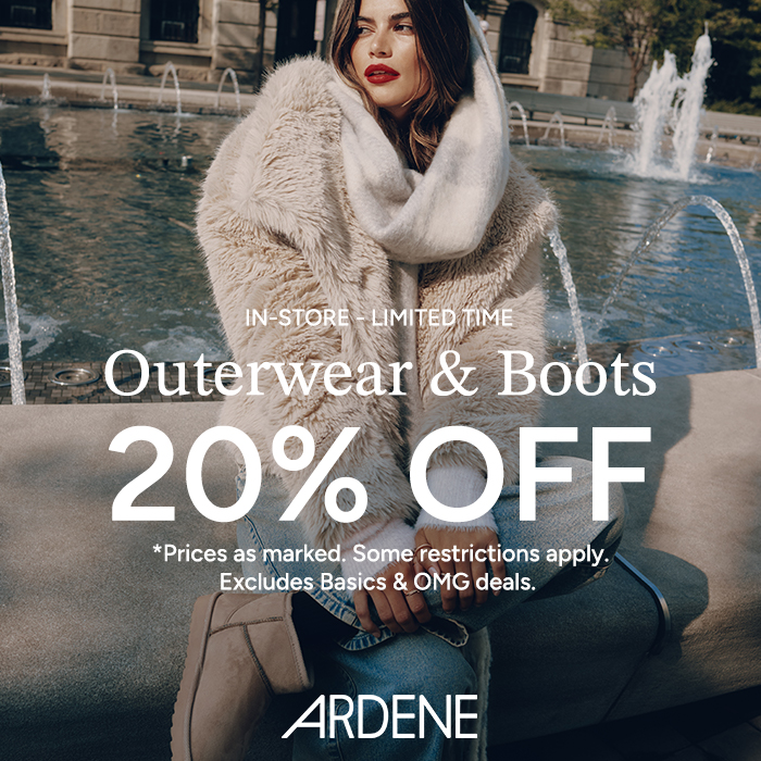 Ardene – 20% off outerwear and boots #ardenelove icon