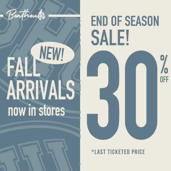 NEW FALL ARRIVALS &amp; END OF SEASON SALE icon